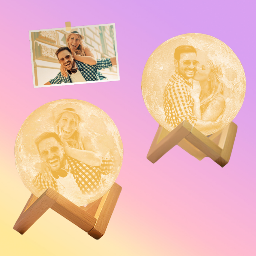 Custom Photo Moon Lamp Luna Night Light – Personalized Anniversary or Christmas Gift