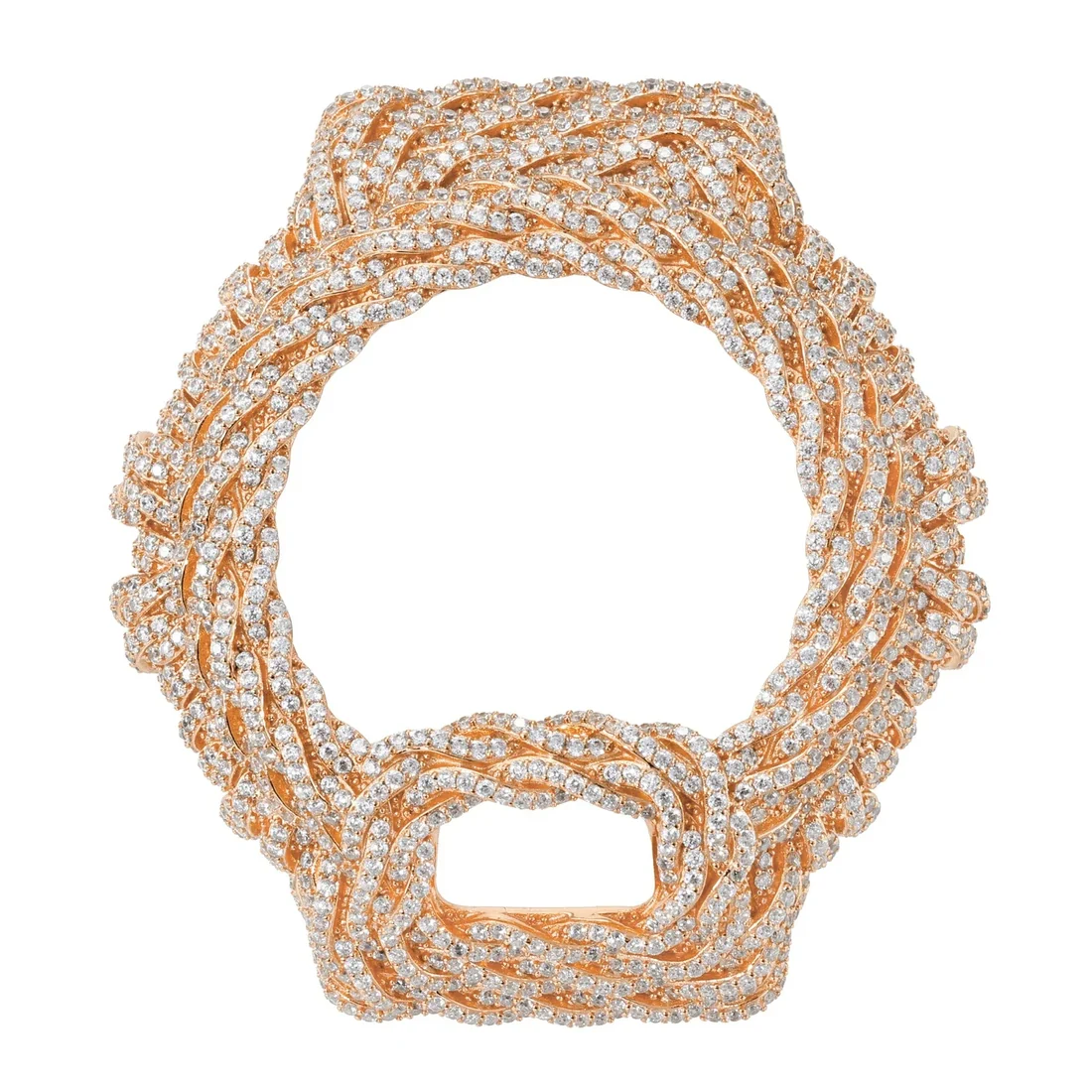 Iced Out Moissanite Rope Watch Bezel Case for DW6900 Series