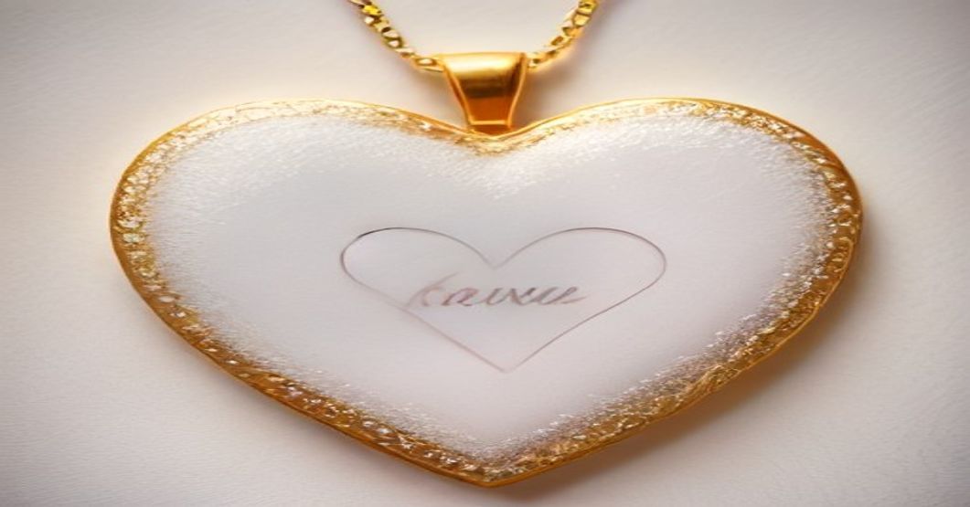 Gold heart photo necklace as an elegant bridal shower gift on white silk