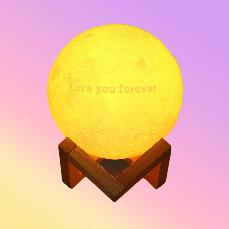 Custom Text Moon Lamp Luna Night Light – Personalized Valentine’s Day Gift