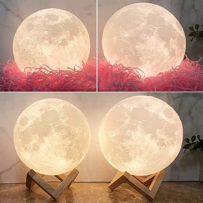 Custom 3D Printed Photo Lunar Moon Light  Lamp  Perfect Christmas Gift for Family