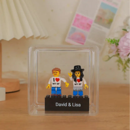 Custom Couple Minifig With Engraved Base and Display Box Gift For Lovers On Valentine's Day