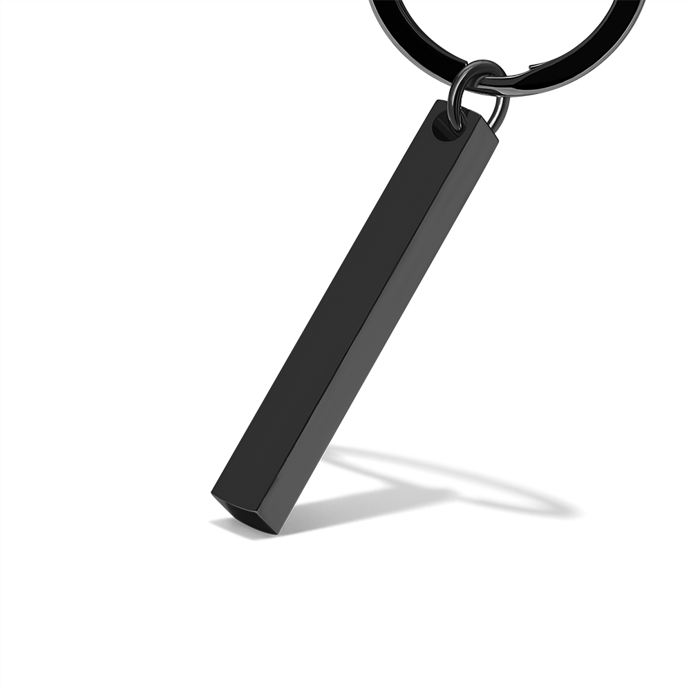 Personalized 3D Bar Keychain Engraved Music Code Key Chain