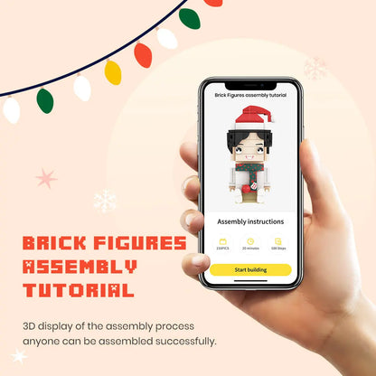 Full Body Customizable 2 People Photo Frame Brick Figures Small Particle Block Gifts for Him