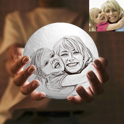Custom 3D Printed Photo Lunar Moon Light  Lamp  Perfect Christmas Gift for Family