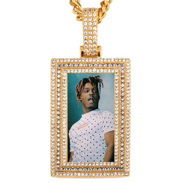 18K Gold Plated Rectangle Custom Photo Necklace – A Hip-Hop Style Chain for Your Unique Look