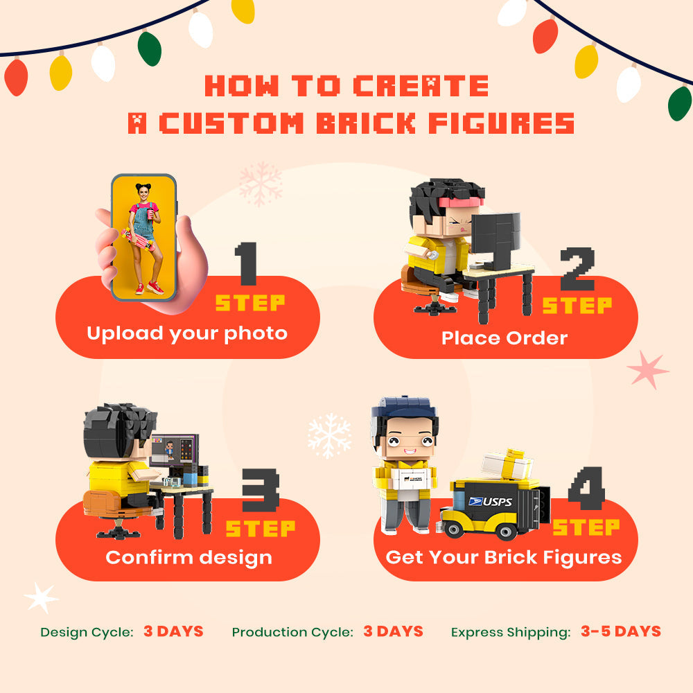 Full Body Customizable 1 Person Custom Brick Figures Small Particle Block Toy Brick Me Figures For Funny Girl