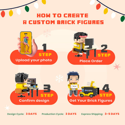 Full Body Customizable 1 Person Custom Brick Figures Small Particle Block Toy Brick Me Figures For Funny Girl