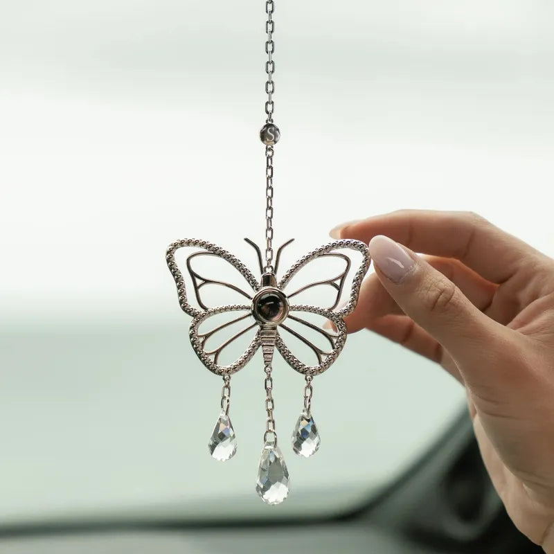 Personalized Photo Butterfly Sun Catcher Projection Car Ornaments Memorial Gift for Grandma