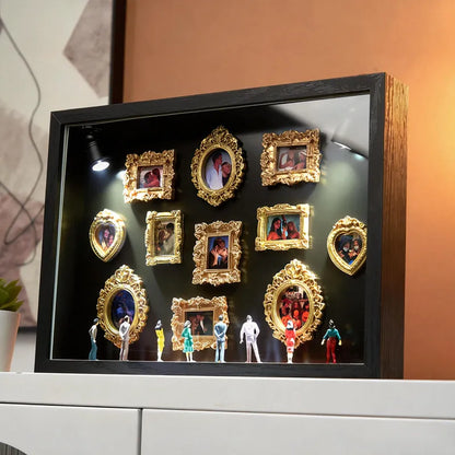 Cute Miniature Museum With Spot Lights  Black Frame Personalized Couples Gift for Her