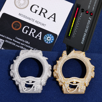 Moissanite Eye Pattern Flame Iced Out Bezel Case Compatible with DW6900 Series CMW0043