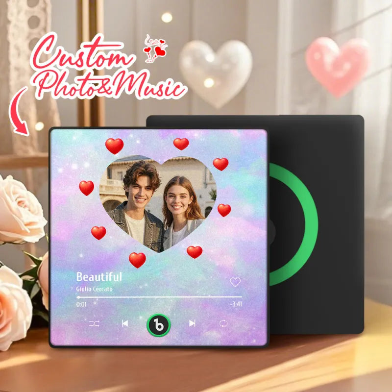 Personalized FridgeBeats Framed 4.0 Fridge Magnet Heart Style Valentines Gift With Music Wall Photo Sticker
