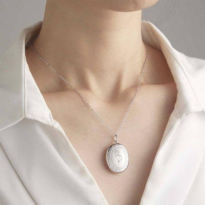 Personalized Birth Flower Locket Necklace with Photo Necklace Gift for Her
