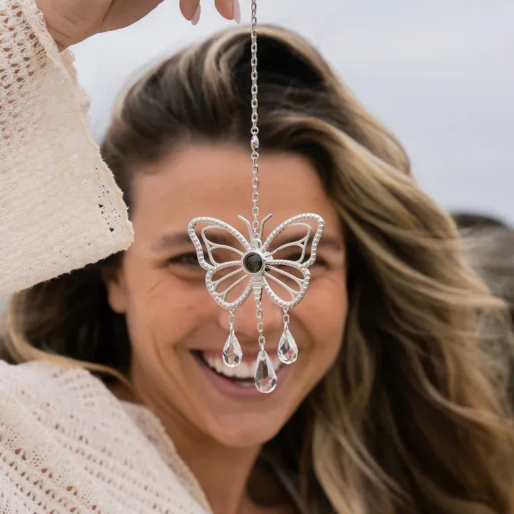Personalized Photo Butterfly Sun Catcher Projection Car Ornaments Memorial Gift for Grandma