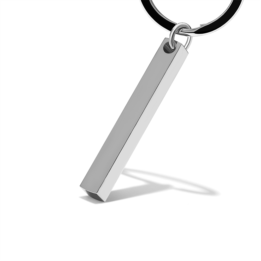 Personalized 3D Bar Keychain Engraved Music Code Key Chain