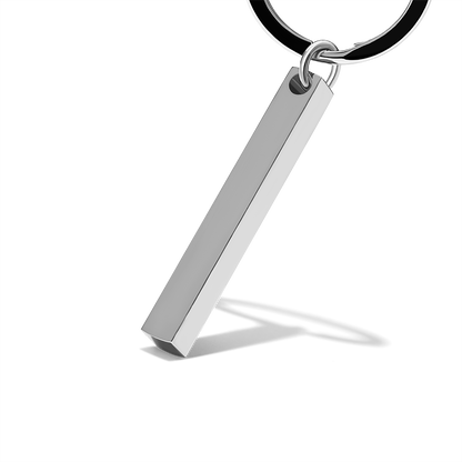 Personalized 3D Bar Keychain Engraved Music Code Key Chain