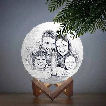 Custom 3D Printed Photo Lunar Moon Light  Lamp  Perfect Christmas Gift for Family