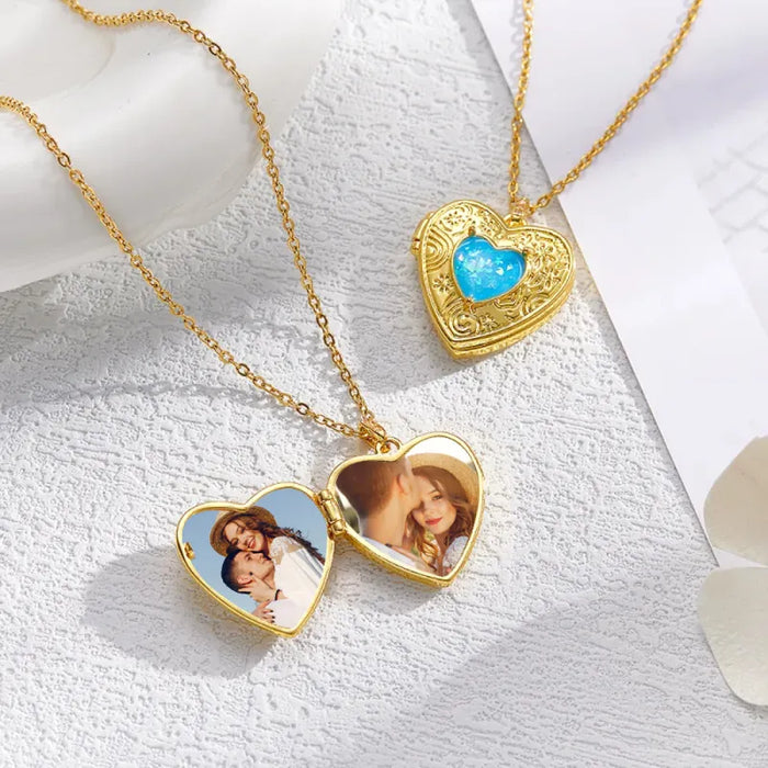 Custom Photo Necklace Trendsetting Love Heart Pendant GIft for Women