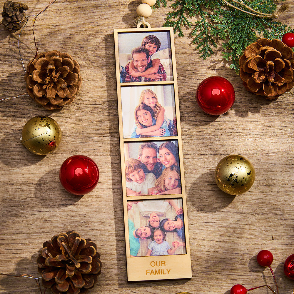 Personalized Photo Christmas Ornament Wooden Frame Ornament for Christmas Gifts