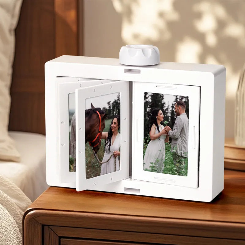 Personalized Rotating Photo Frame Carousel Custom Photo Desktop Photo Reel Flip & Spin Photo Box  Anniversary GIft For Wife