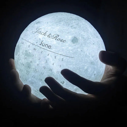 Custom Photo Moon Lamp Engraved Name Light 3D Christmas Family Gift