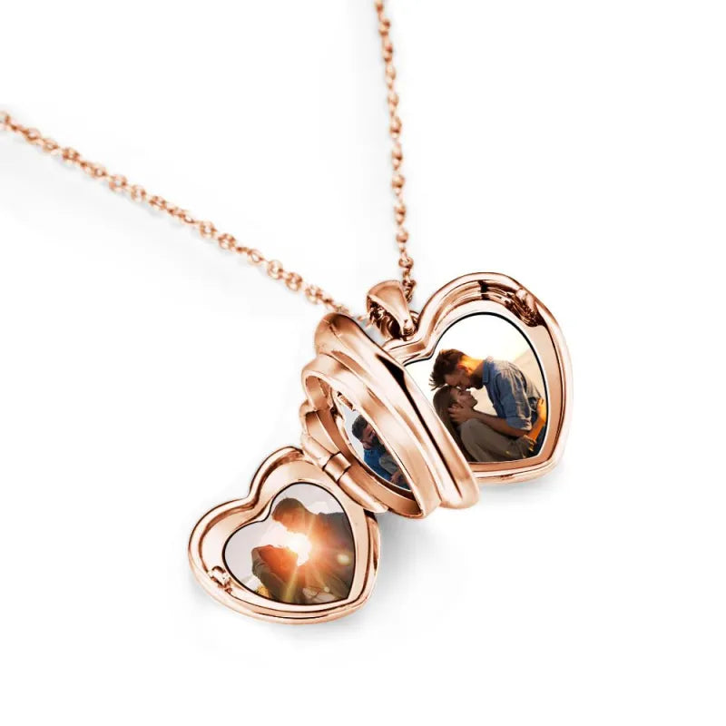 Custom Photo Locket Necklace  Pendant 4 Photos Locket Gift for Women