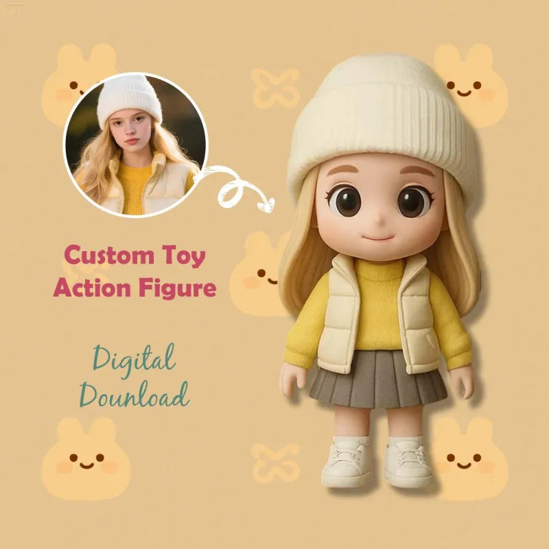 Custom One Person 3D Mini Figure From Your Photo Personalized Toy Figure Gifts For Kids