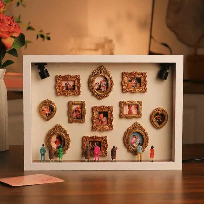 Personalized Museum of Us White Frame With Spot Lights Couples Gift for Her