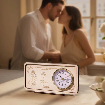 Personalized Wooden Clock Can Custom Photo And Text  Anniversary Gifts