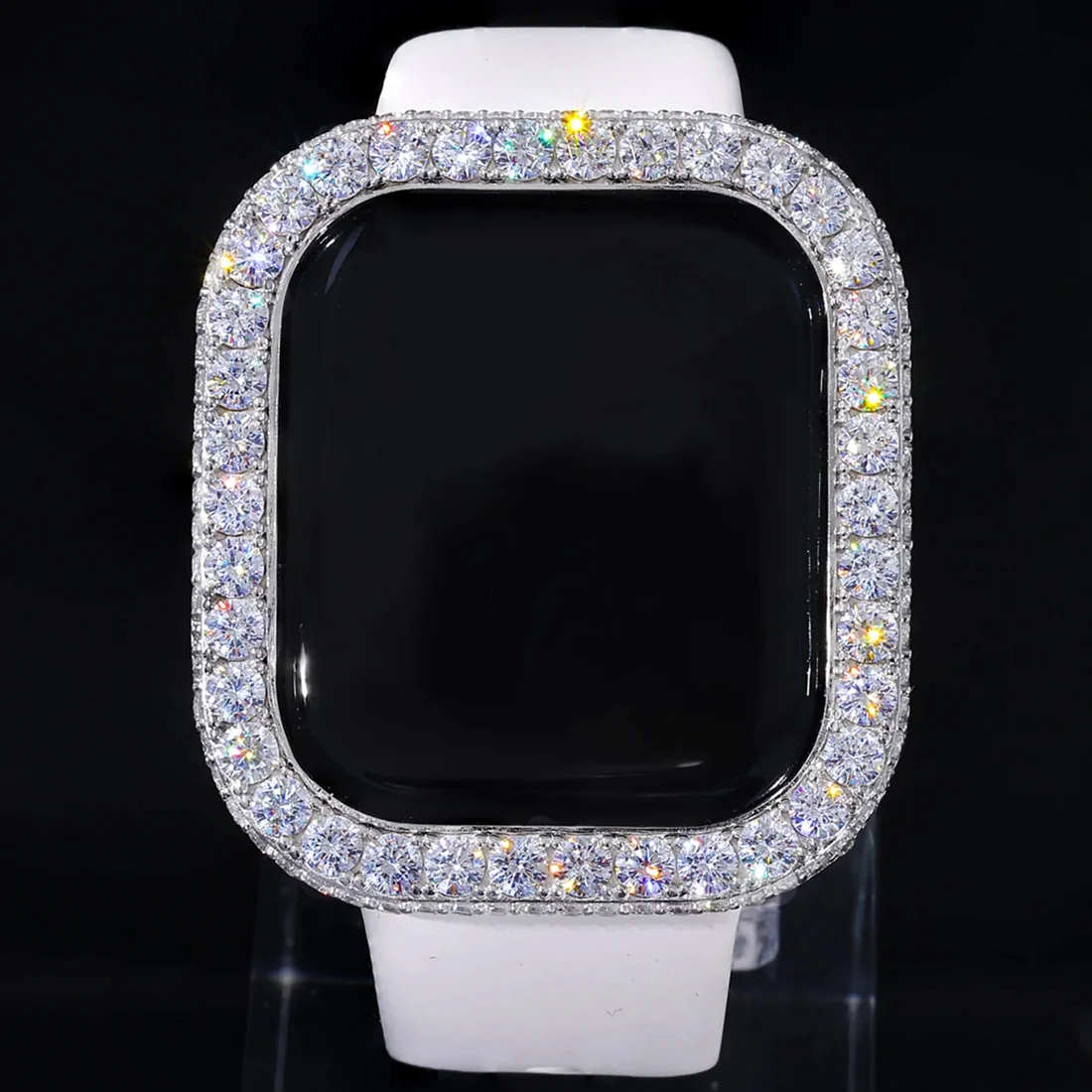 Hip Hop Moissanite Iced Bezel Case Compatible with Apple Watch Series 11