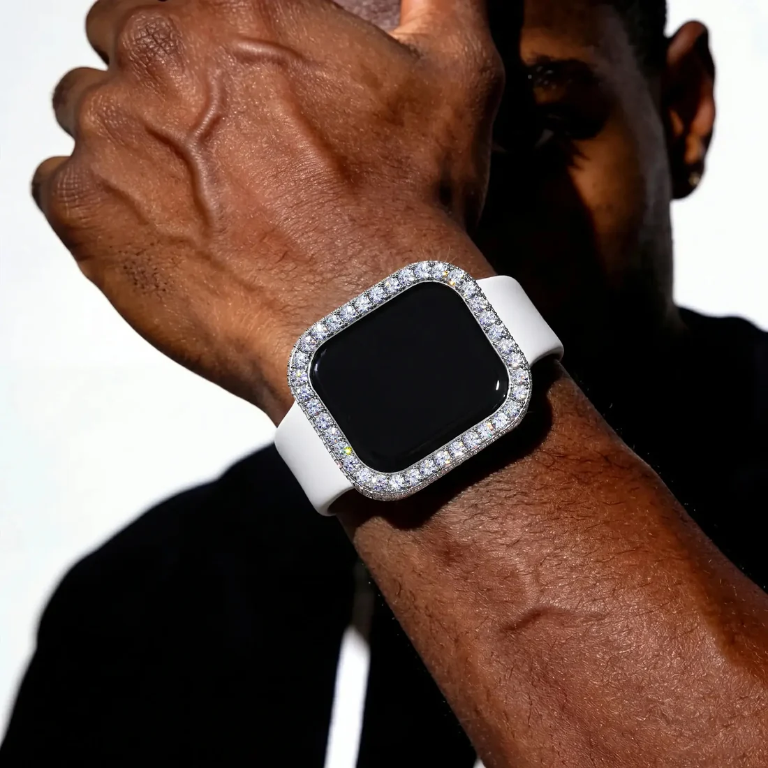 Hip Hop Moissanite Iced Bezel Case Compatible with Apple Watch Series 11