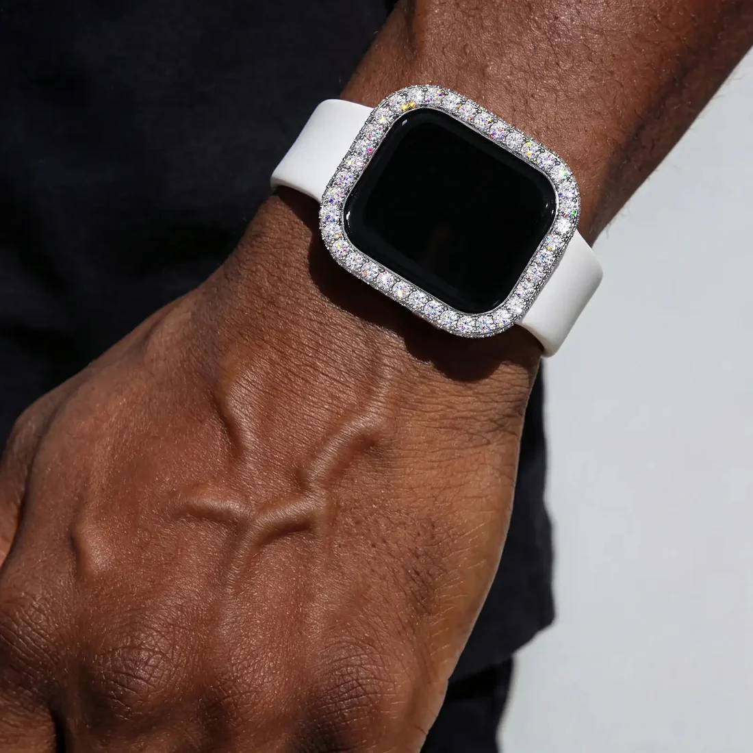 Hip Hop Moissanite Iced Bezel Case Compatible with Apple Watch Series 11