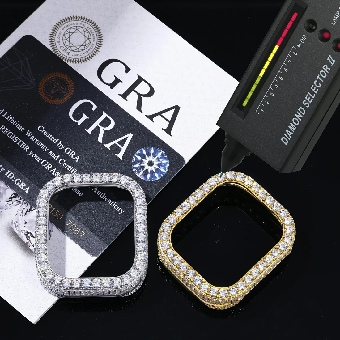 Hip Hop Moissanite Iced Bezel Case Compatible with Apple Watch Series 11