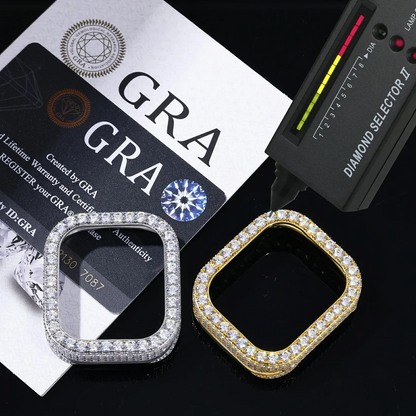 Hip Hop Moissanite Iced Bezel Case Compatible with Apple Watch Series 11