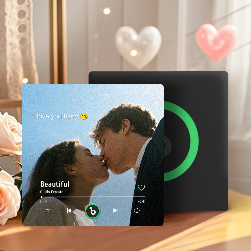Personalized FridgeBeats Frameless 4.0 Custom Photo & Text Music Fridge Magnet For Valentines Gift
