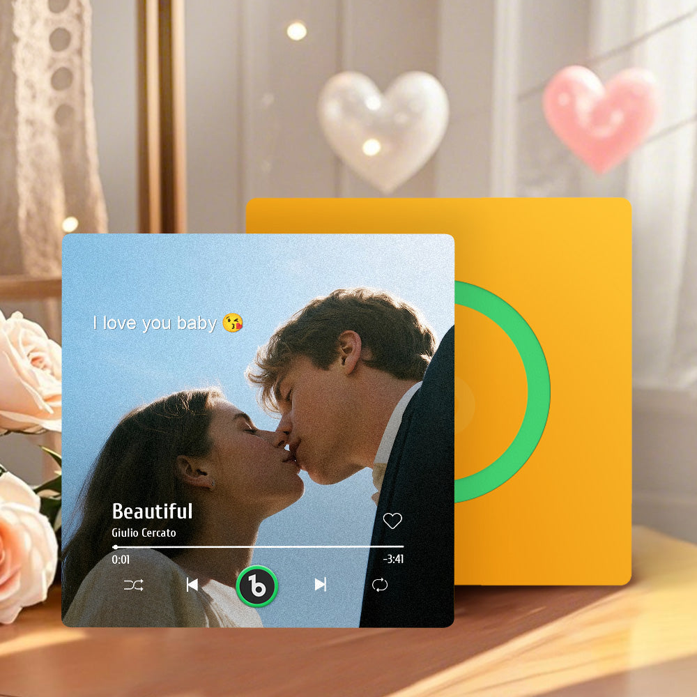 Personalized FridgeBeats Frameless 4.0 Custom Photo & Text Music Fridge Magnet For Valentines Gift