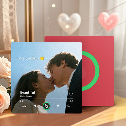 Personalized FridgeBeats Frameless 4.0 Custom Photo & Text Music Fridge Magnet For Valentines Gift