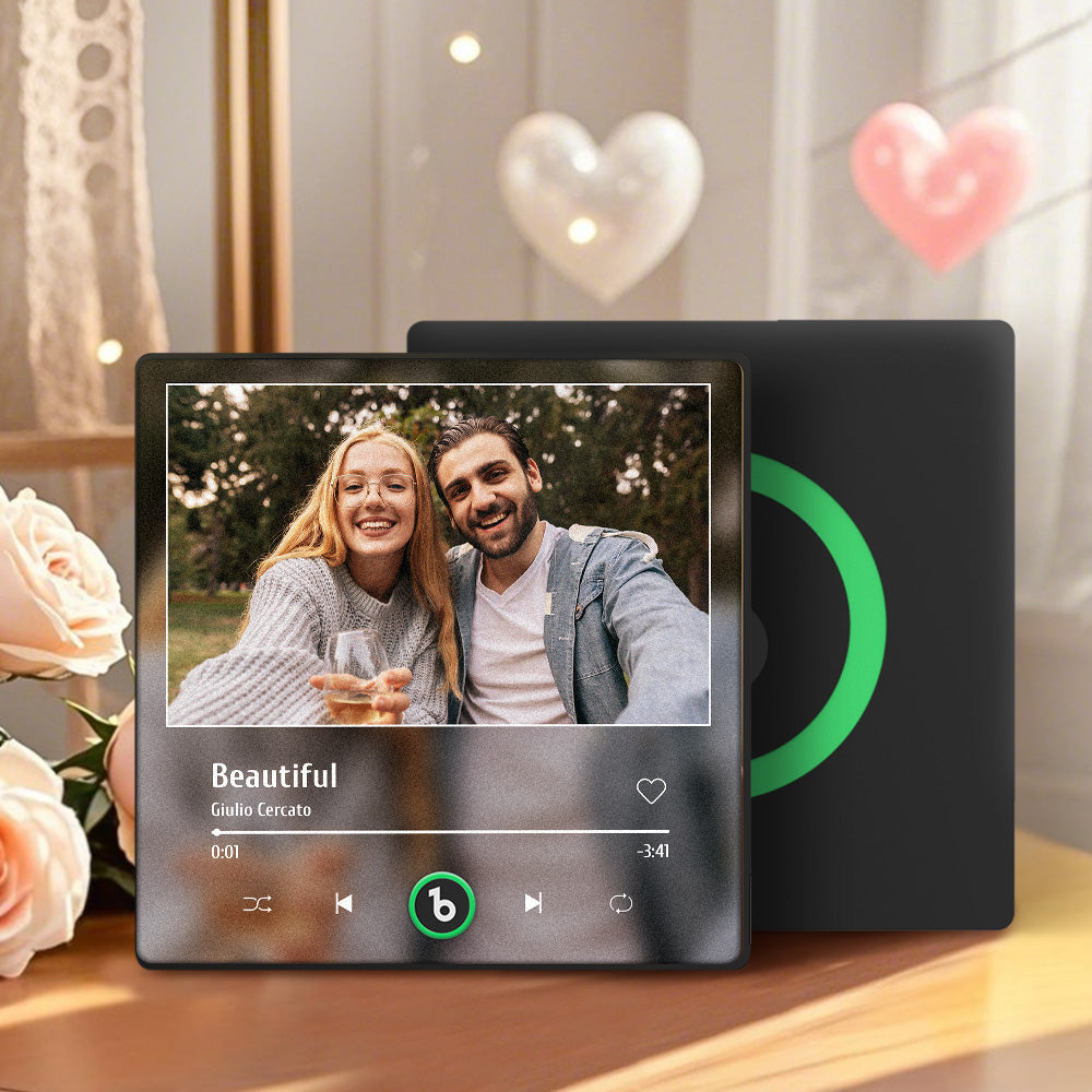 Personalized FridgeBeats Framed 4.0 Custom Music And Photo Fridge Magnet Valentines Gifts for Couple