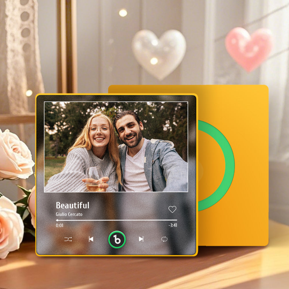 Personalized FridgeBeats Framed 4.0 Custom Music And Photo Fridge Magnet Valentines Gifts for Couple