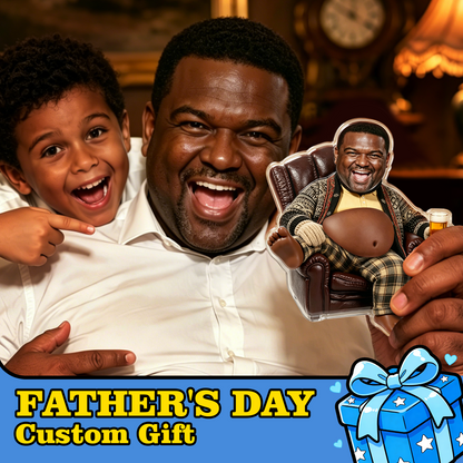 Custom Face Dad Squishy Belly Anti-collision Acrylic Sticker Personalized Photo Fridge Magnet Funny Gift
