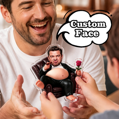 Custom Face Dad Squishy Belly Anti-collision Acrylic Sticker Personalized Photo Fridge Magnet Funny Gift