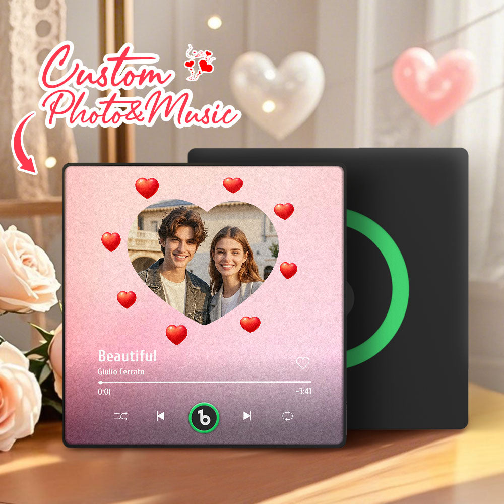 Personalized FridgeBeats Framed 4.0 Fridge Magnet Heart Style Valentines Gift With Music Wall Photo Sticker