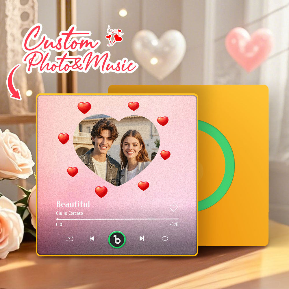 Personalized FridgeBeats Framed 4.0 Fridge Magnet Heart Style Valentines Gift With Music Wall Photo Sticker