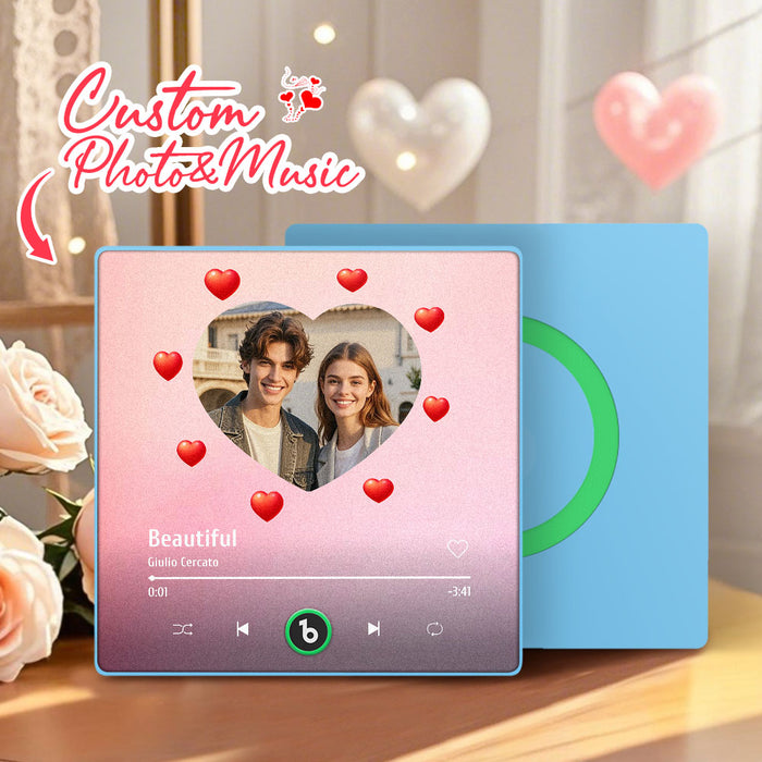 Personalized FridgeBeats Framed 4.0 Fridge Magnet Heart Style Valentines Gift With Music Wall Photo Sticker