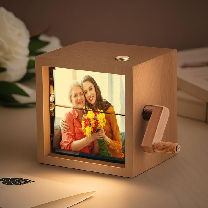 Custom 16 Photos Music Flipbook Frame Animation Machine Detachable Photos Mechanical Hand cranked Photo Album