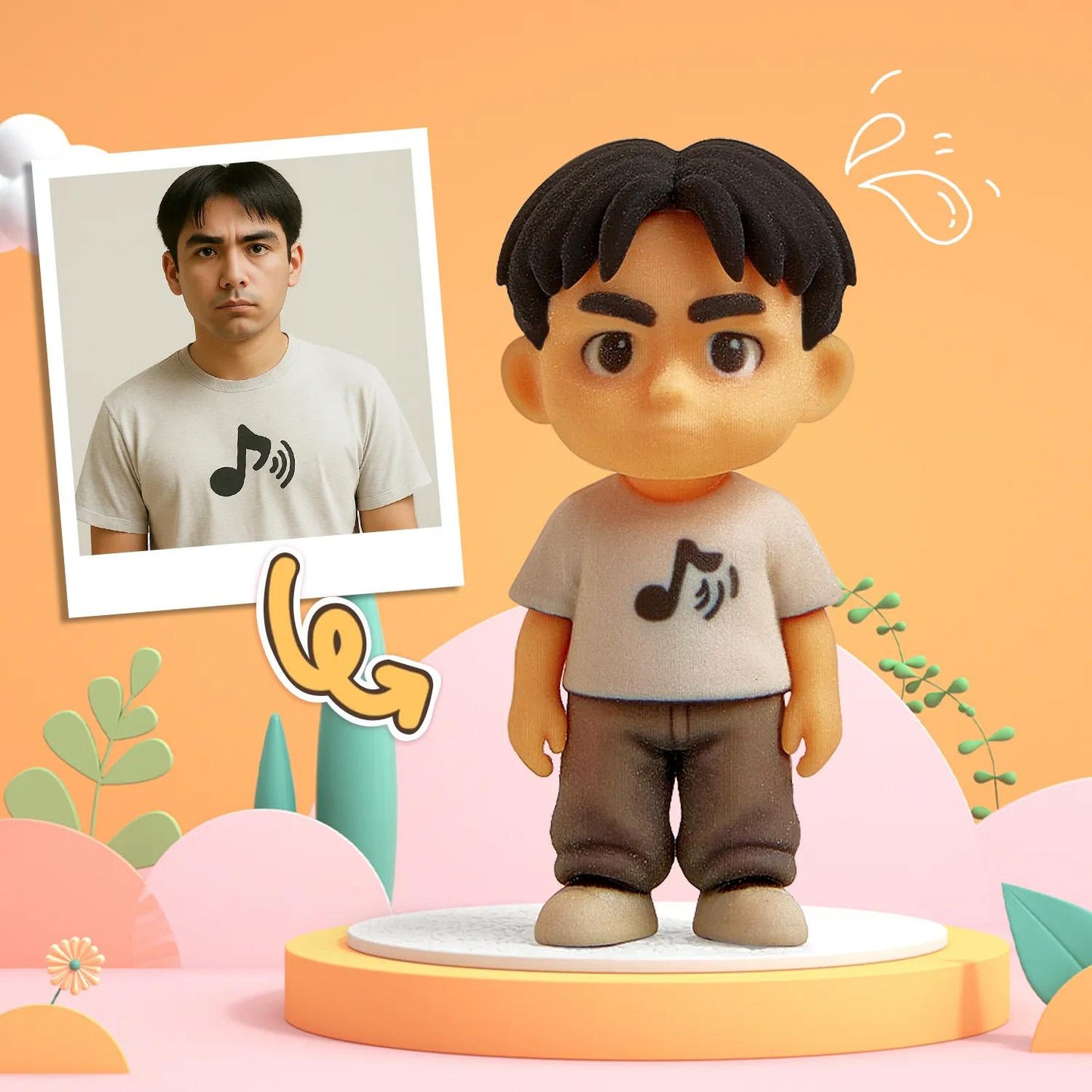 Custom One Person 3D Mini Figure From Your Photo Personalized Toy Figure Gifts For Kids