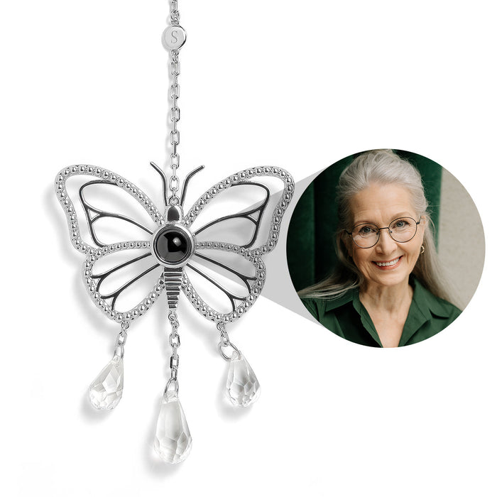 Personalized Photo Butterfly Sun Catcher Projection Car Ornaments Memorial Gift for Grandma