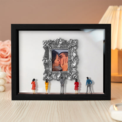 Cute Miniature Museum With Spot Lights  Black Frame Personalized Couples Gift for Her