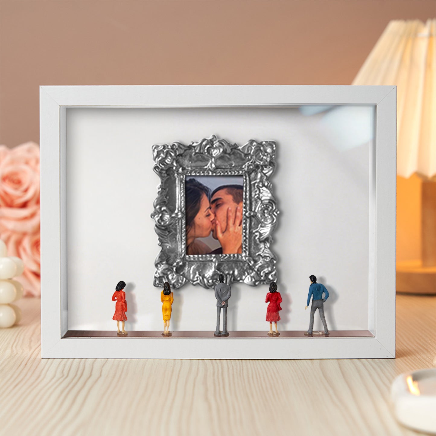 Personalized Museum of Us White Frame With Spot Lights Couples Gift for Her