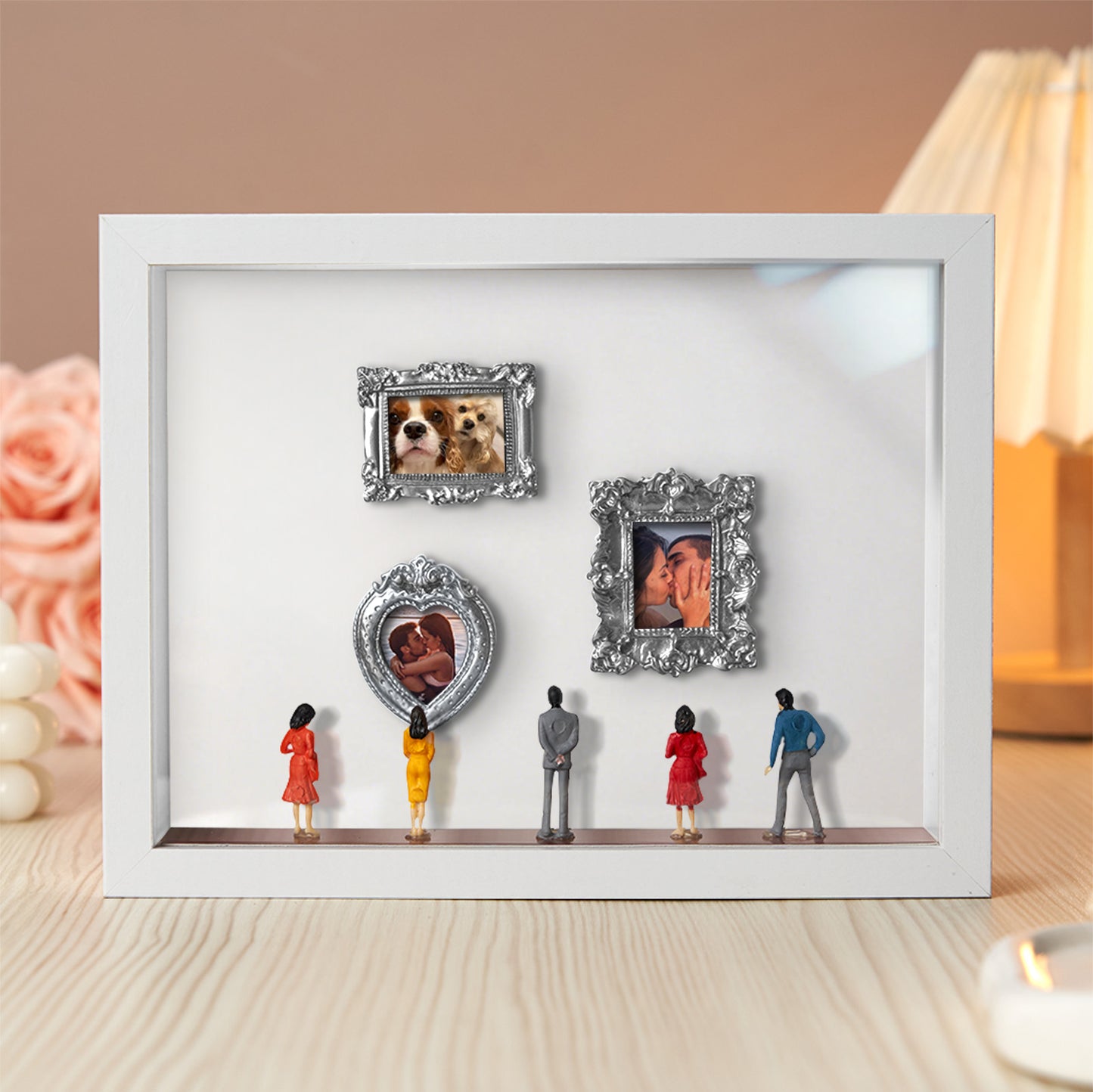 Personalized Museum of Us White Frame With Spot Lights Couples Gift for Her